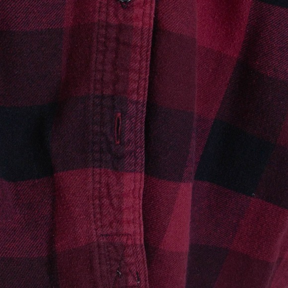 Garage Womens Medium Flannel Hoodie Long Sleeve Plaid Button Up Shirt Streetwear - Picture 4 of 8